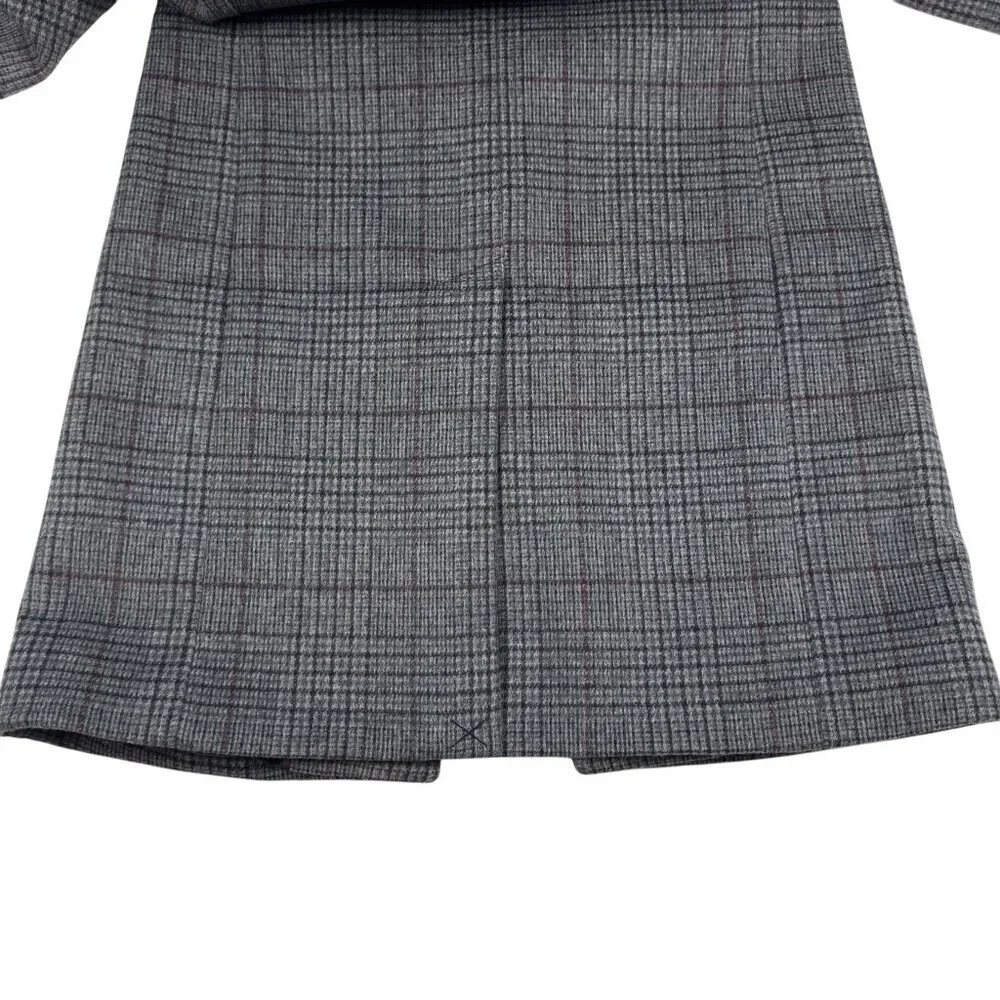 Banana Republic Gray Plaid Wool-Blend Preppy Business Top Coat Men's Size Medium